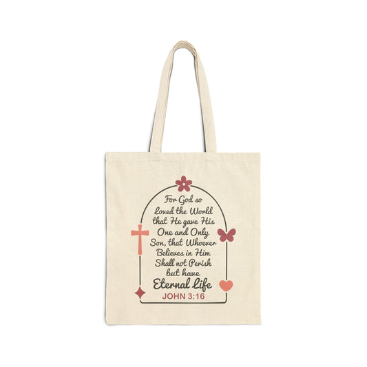 God so loved the world Cotton Canvas Tote Bag